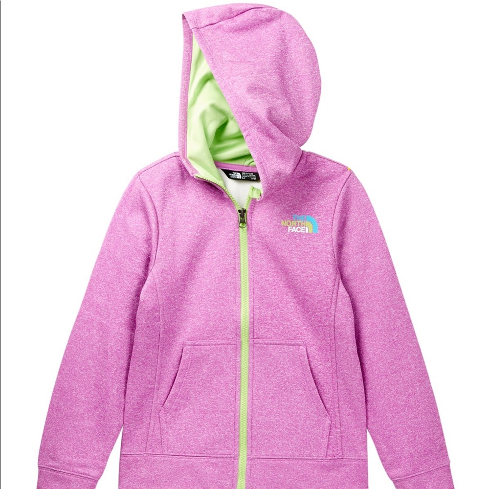 THE NORTH FACE GIRLS FULL ZIP HOODIE, XL, PURPLE